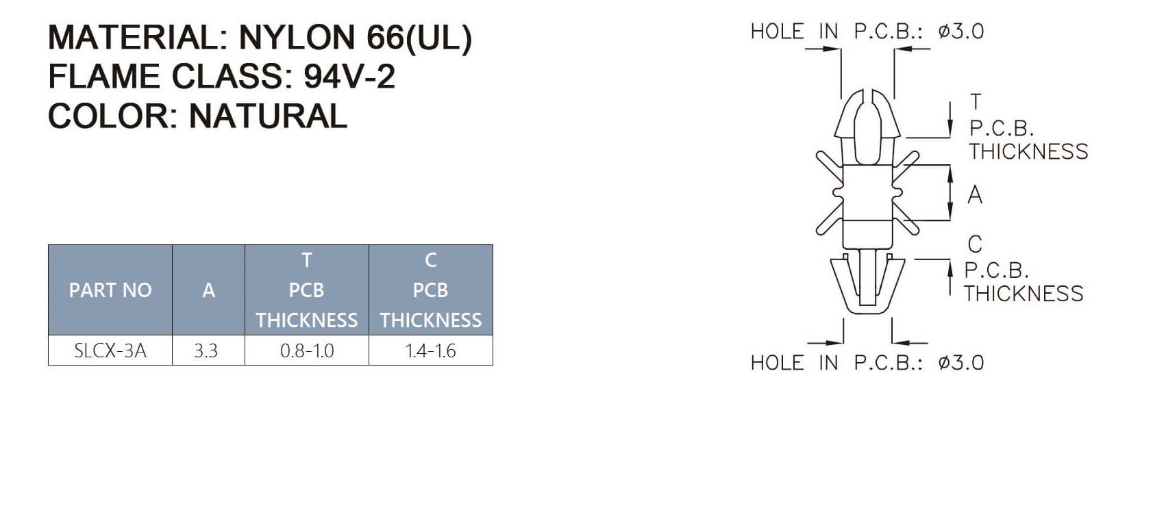 PCB Standoff SLCX-3A